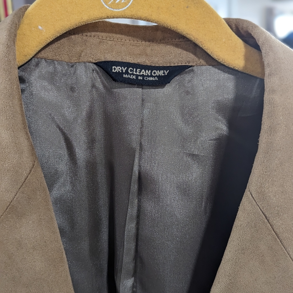Micro Suede Tan Xxl Blazer - image 2